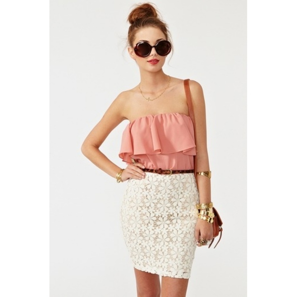 Ark & Co Ruffle Lace Crochet Sleeveless Dress S